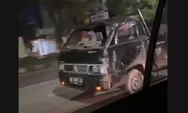 Viral! Emak-Emak Bawa Mobil Pickup Ringsek di Jalan Raya Malam Hari, Ini Kata Polisi