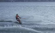 Show Ski Trick Warnai Babak Kualifikasi Ski Air PON XXI di Perairan Danau Toba