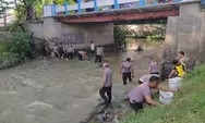 Polri Peduli lingkungan, Polresta Deli Serdang Cebur ke Sungai Malinda Bersihkan Sampah