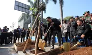 Penanaman Pohon Pule pada Trotoar Jalur Hijau Upaya Mitigasi Perubahan Iklim