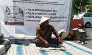 Buruh di Semarang Aksi Topo Pepe Protes Kenaikan BPJS