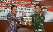 Kementerian ATR/BPN Serahkan Sertipikat Tanah Urut Sewu ke TNI AD