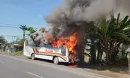 Parkir Pinggir Jalan Pantura Kendal, Bus Karyawan Terbakar