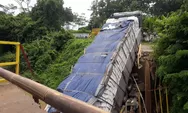 Korban Google Map! Jembatan Kaliembo Ambrol saat Truk Tronton Bermuatan Bata Hebel Melintas
