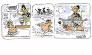 [Kartun] Menyeberang saat Banjir