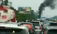 Truk Pengangkut BBM Terbakar di Tol Jagorawi
