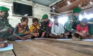 Satgas Yonif 512 Ajari Anak-Anak Berkreasi dan Ajak Patuhi Prokes Di Perbatasan Papua