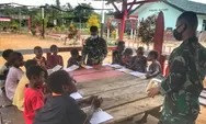 Pengabdian Tanpa Batas, Satgas Yonif 512 Kerahkan Anggota Jadi Guru Di Perbatasan RI-PNG