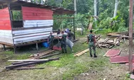 Satgas Yonif 512 Gotong Royong Dirikan Rumah Tokoh Adat Di Perbatasan Papua