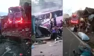 Diduga Rem Blong, Bus Rombongan Peziarah Menabrak Rumah Dan Sejumlah Kendaraan
