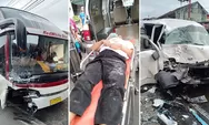 Tabrakan di Jalan Raya Salawu Tasikmalaya, Bus Primajasa vs Gran Max Rusak Parah
