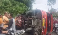 Bus Penumpang  Sibualbuali Terbalik di Tapsel, 27 Orang Terluka