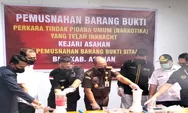 Kajari Asahan Musnakan BB Hasil Kejahatan Narkoba PerJuli-Oktober 2023