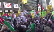 Ribuan warga Amerika turun ke jalan serukan untuk kemerdekaan Palestina yang dilanda perang dengan Israel