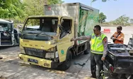 Diduga Sopir Ngantuk, Truk Box Masuk Parit di Jalan Tol Batang Desa Pasekaran