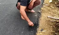 Walah, Baru Sepekan Aspal Jalan Gentinggunung Mudah Ambyar