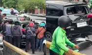 Kena Amuk Massa, Mobil Calya Nekat Lawan Arah dan Ugal-ugalan di Jakpus hingga Tabrak Kendaraan Lain