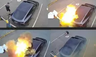 Peringatan Keras Bagi Pemilik Mobil Listrik! SPLU Meledak saat Tesla Mengisi Daya 