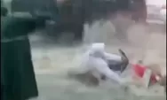 Pelajar Hilang Terseret Banjir, Saat Tolong Pengendara Motor Terjebak Banjir