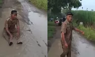 Aksi Mandi Lumpur Kades Sunarso Viral,  Gegara Protes Jalan Rusak 24 Tahun Tak Diperbaiki