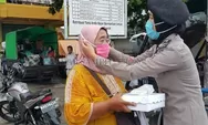 Polwan Polres Bagikan Paket Peduli