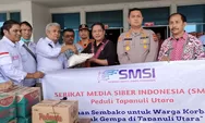Peduli Tapanuli Utara, SMSI Sumut Berikan Bantuan Sembako Kepada Warga Korban Terdampak Gempa