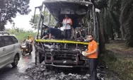 Bus Pelita Paradep Terbakar di Jalinsum Tebingtinggi-Siantar