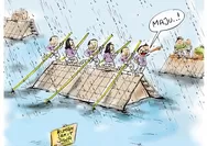 [Kartun] Banjir Merendam Rumah Sakit Jiwa, Begini Jadinya