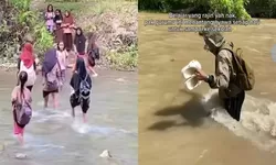 Siswa Sulteng Bertaruh Nyawa Seberangi Sungai, Guru: Kami Lebih Butuh Jembatan dari MBG