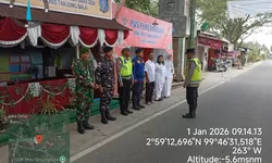 Personel Gabungan Siaga di Pos Pam Sei Tualang Raso Awal Tahun 2026