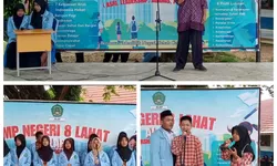 Menanamkan Nilai Integritas lewat keutamaan sholat, "Luar biasa tema SMP Negeri 8 lahat 08 Januari 2026