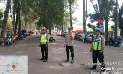 Sat Lantas Polres Langkat Amankan Kegiatan Tausiyah dan Doa Bersama Hari Jadi Kabupaten Langkat ke-276