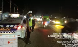 Cegah Kejahatan Jalanan, Sat Lantas Polres Tanjung Balai Gelar Blue Light