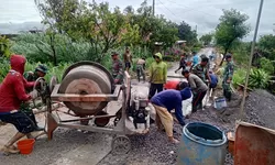 ‎Sehari Pasca Pembukaan, Anggota Satgas TMMD Reguler 127 Kodim 0728/Wonogiri Langsung Tancap Gas
