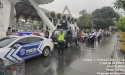 Sat Lantas Polres Tanjung Balai Kawal Pawai Tarhib Majelis Dakwah Islam