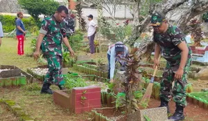 Koramil 06/Cimanggis Adakan Karya Bakti di Jatijajar