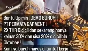 Pabrik di Depok Tidak Bayar THR Sesuai Perjanjian, Pekerja Demo 