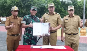 Plt Wali Kota Bekasi Tri Adhianto Tandatangani Kerja Sama Program TNI Manunggal Membangun Desa Tahun 2023