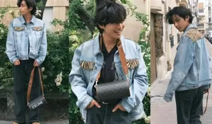 Buat Terpana, V BTS Tampil Cool dalam Balutan Style Denim untuk CELINE
