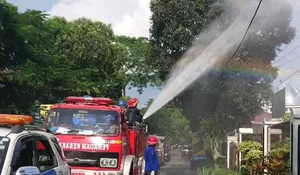 Lima Desa di Dramaga Disemprot Cairan Disinfektan