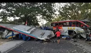 Begini Kronologi Kecelakaan Maut Bus Eka Cepat vs Sugeng Rahayu Tewaskan 4 Orang di Ngawi