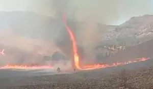 Ngeri! Muncul Tornado Api di Tengah Kebakaran Bromo Akibat Flare Foto Prewedding