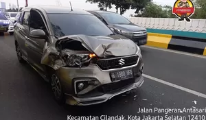 Waspada! Terjadi Kecelakaan di Jalan Layang Non Tol Antasari Jaksel, Lalu Lintas Tersendat