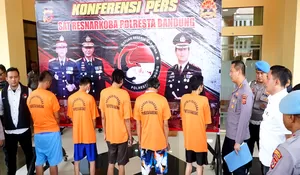 Modus Jualan Balon, 5 Tersangka Narkotika Ditangkap Polisi di Bandung
