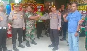 HUT TNI ke 78, Makoramil 06 Cimanggis Disambangi Anggota Kepolisian