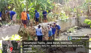 DPUPR Tangani Longsor di Sukamaju Baru, Tititik Longsor Mulai di Turap