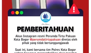 Akun Resmi Perumda Tirta Pakuan Diretas, Polisi Buru Pelaku, Warga Diminta Waspada