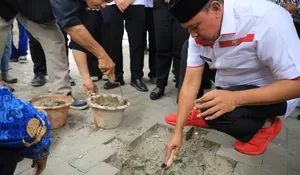 Wali Kota Bekasi Tri Adhianto Hadiri Peletakan Batu Pertama Pembangunan Sentra UMKM di Rest Area KM 06B