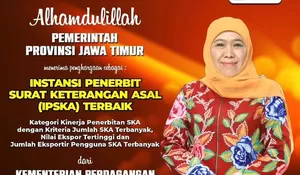 Selamat! Pemprov Jatim Raih Penghargaan IPSKA Terbaik dari Kemendag RI