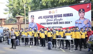 Humas Polri Menyelenggarakan Apel Gelar Pasukan Persiapan Satgas Humas Untuk Pengamanan Pemilu 2024